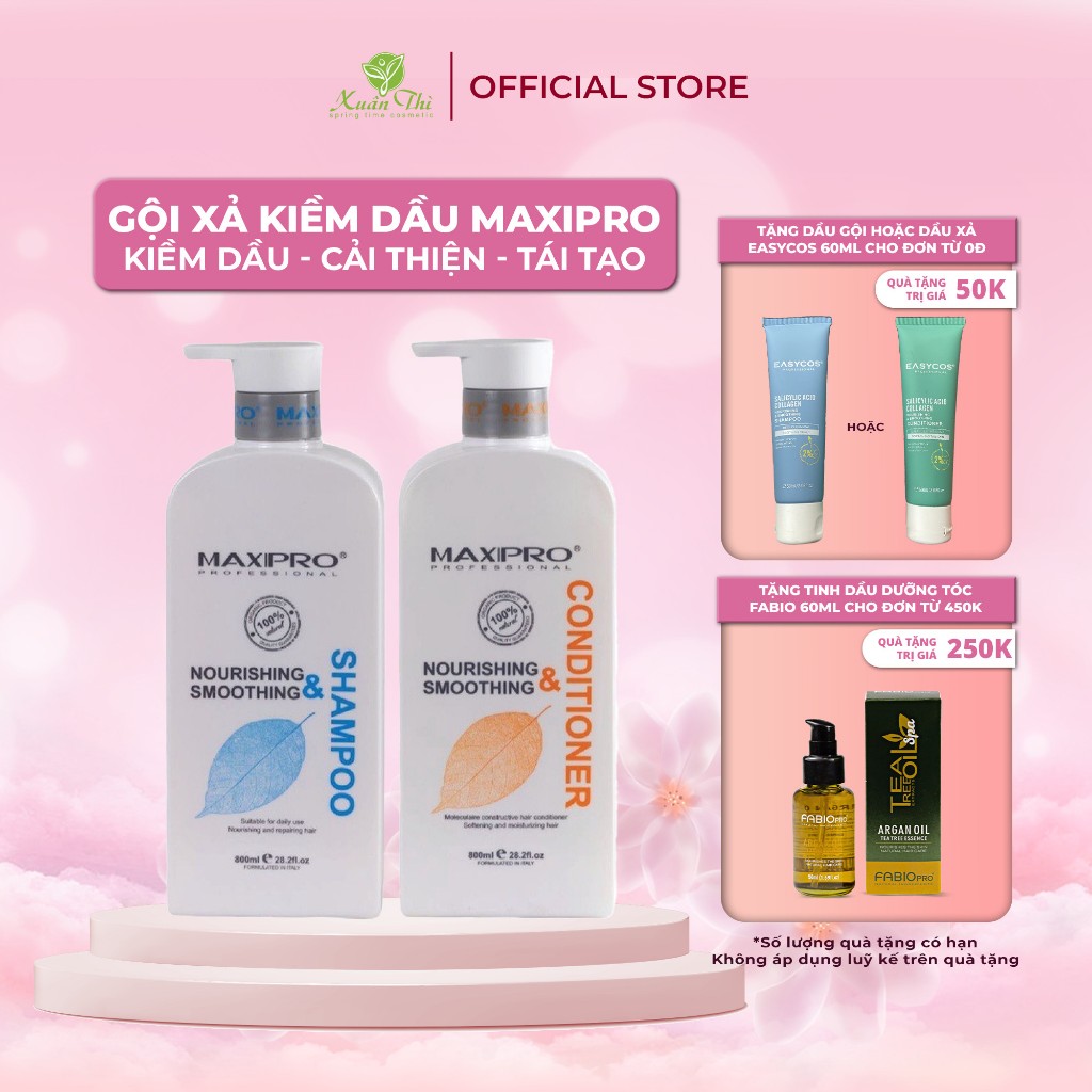 Bộ gội xả phục hồi Maxipro dưỡng tóc giúp phát tóc phát triển, tóc mọc dày hơn – 800ml - Mỹ Phẩm Xuân Thì