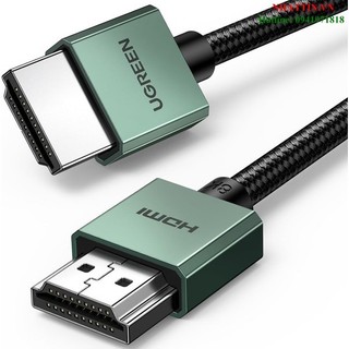 Cáp HDMI 2.1 slim dài 2M hỗ trợ 8K Ugreen 90384 cao cấp (bọc nhôm, bện dù)