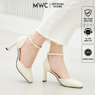 Giày cao gót mwc 4490 - cao gót bít mũi bít gót phối khoá cổ chân thanh lịch