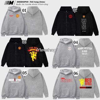 Áo khoác hoodie nam CLB Manchester United chất nỉ bông dày dáng rộng thoải mái, BST 12 mẫu hoodie MU mới CLB Manchester