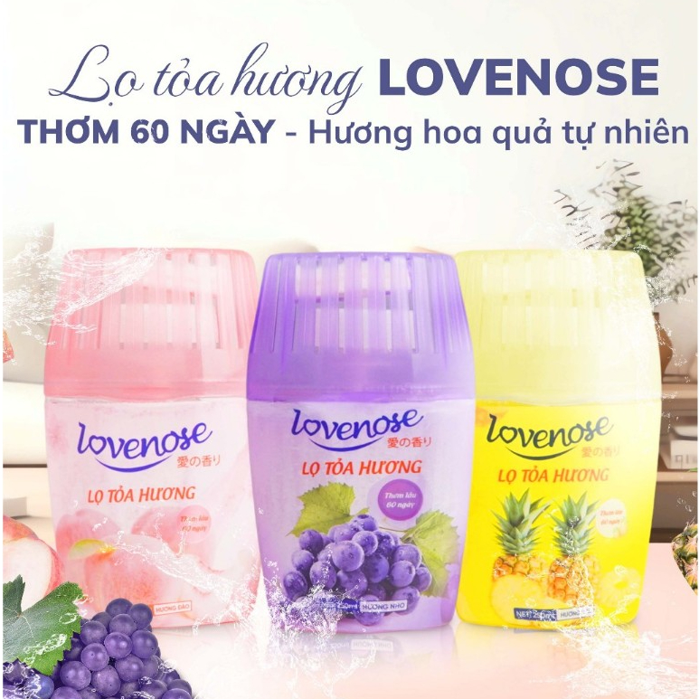 Lọ tỏa hương Lovenose 250ml chai khử mùi, thanh lọc không khí, sáp thơm phòng hương thơm tự nhiên - FYEO