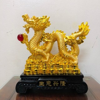 Tượng rồng phong thủy chất liệu bột đá caco3 cao cấp kích thước 36x14x34 tượng rồng để bàn decor làm quà tặng