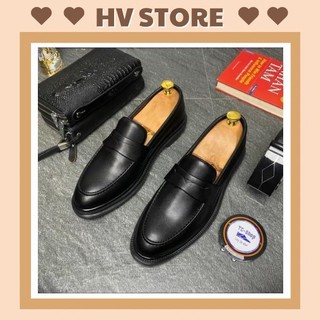 Giày Da Penny Đen Quốc Dân Tăng Chiều Cao 5cm - HV STORE