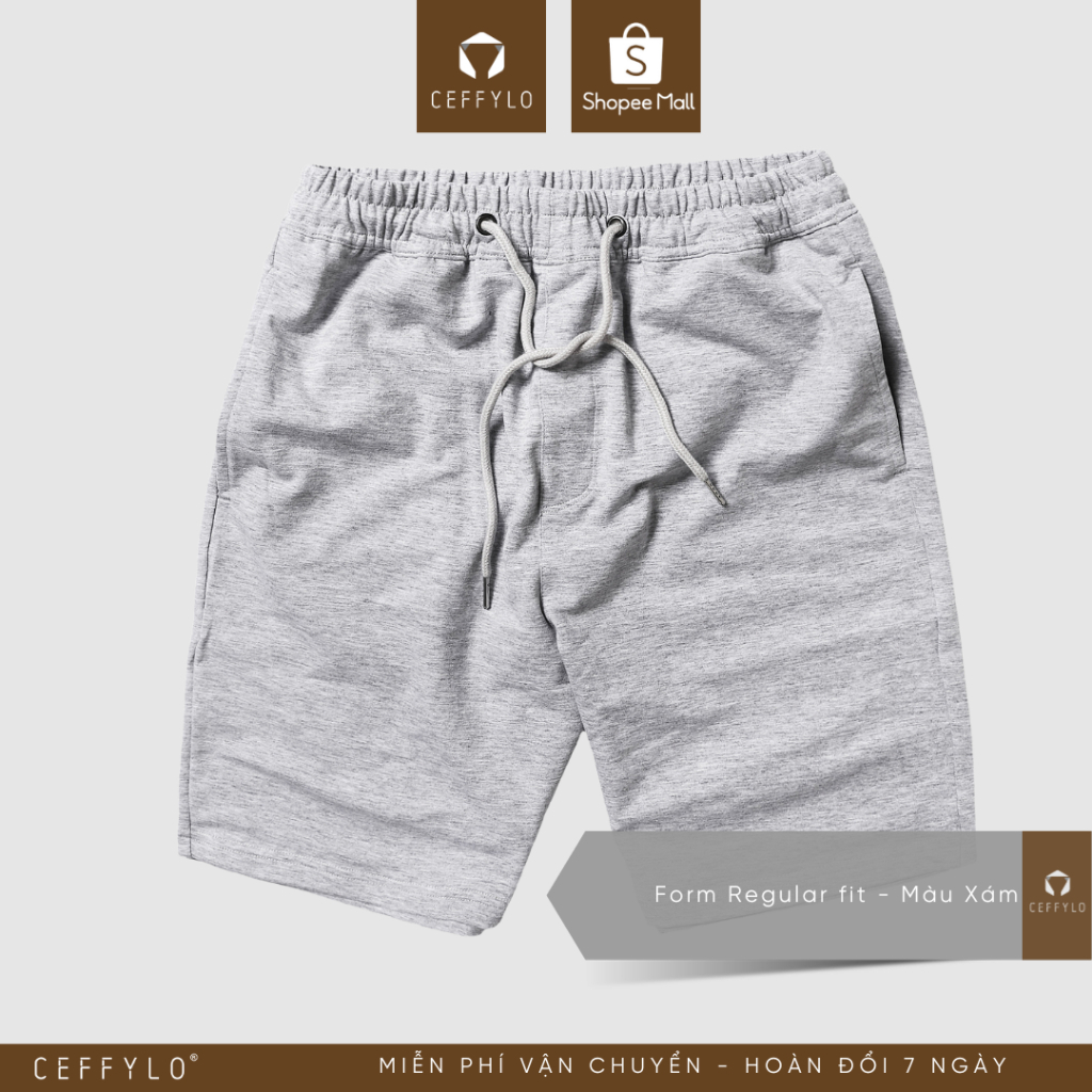 [Mã BMLT35] Quần Shorts Nỉ trơn Xám Nhạt, Chất Liệu Nỉ Chân Cua, Thoáng Khí, Form Slimfit - CEFFYLO