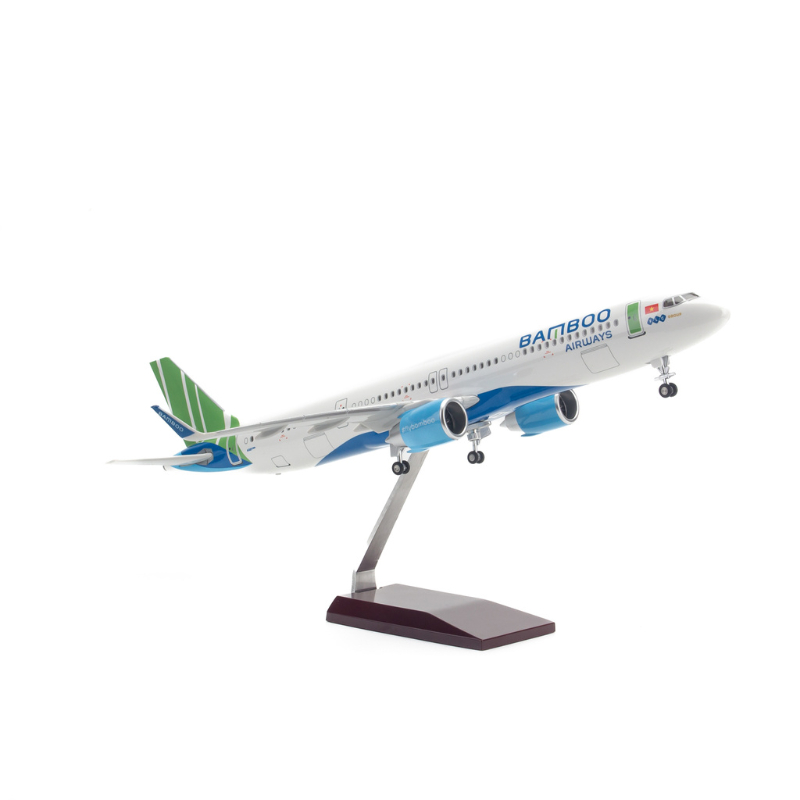 Mô hình máy bay Bamboo Airways Airbus A321 NEO ACF 47cm lắp ráp có đèn led Everfly