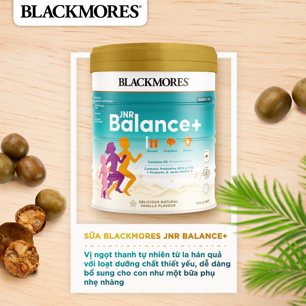 [Tặng 1 bộ đồ chơi nhà bếp] Combo 2 Hộp Sữa Blackmores JNR Balance lon 850G