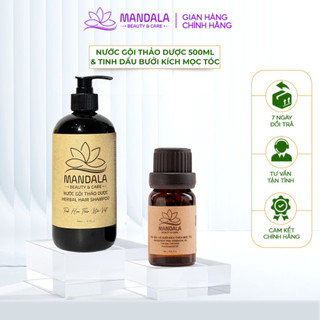 Combo Nước Gội Thảo Dược 500ml, Tinh Dầu Vỏ Bưởi Kích Mọc Tóc 10ml