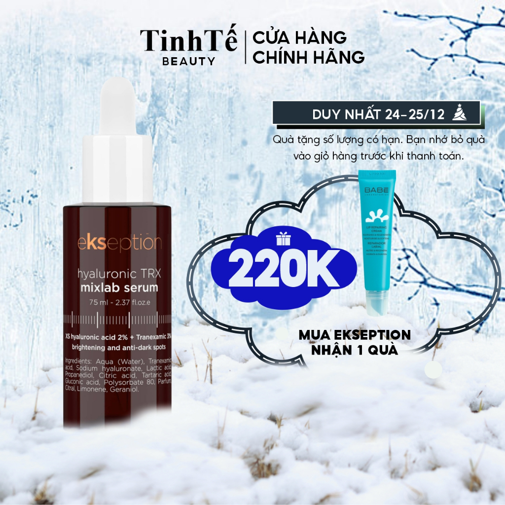 Serum HA + 3% Tranexamic acid mờ nám, sáng da Ekseption Hyaluronic TRX 75ml