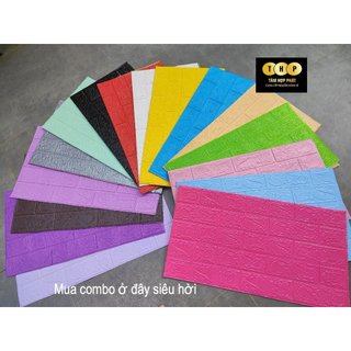 Xốp dán tường giả gạch khổ lớn 70x77 đủ màu giá gốc,sẵn keo bóc dán
