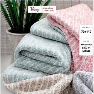 Khăn tắm poêmy st kt - sọc trắng nhỏ