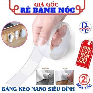 Băng Dính 2 Mặt - Băng Keo Nano 2 Mặt Trong Suốt Dài 3M -5M Chất Liệu Acrylic Dán Mọi Vật Dụng - Băng Keo Siêu Dính