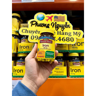 Viên uống bổ sung sắt, bổ máu • iron 65mg • nature made