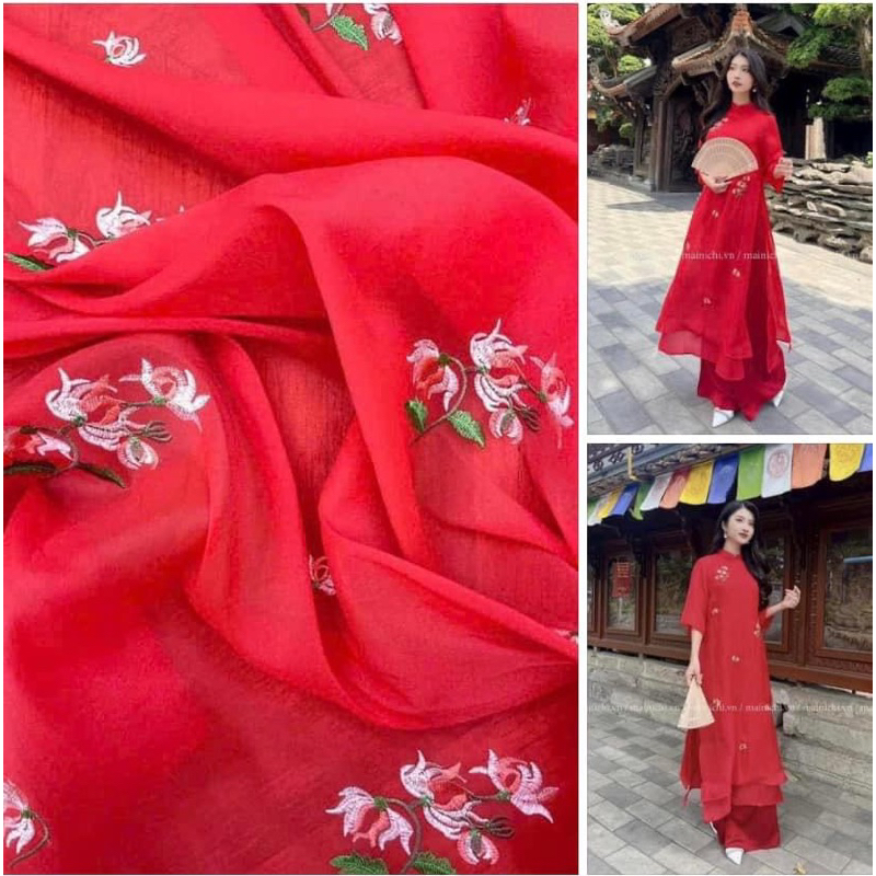 Set vải may áo dài thời trang