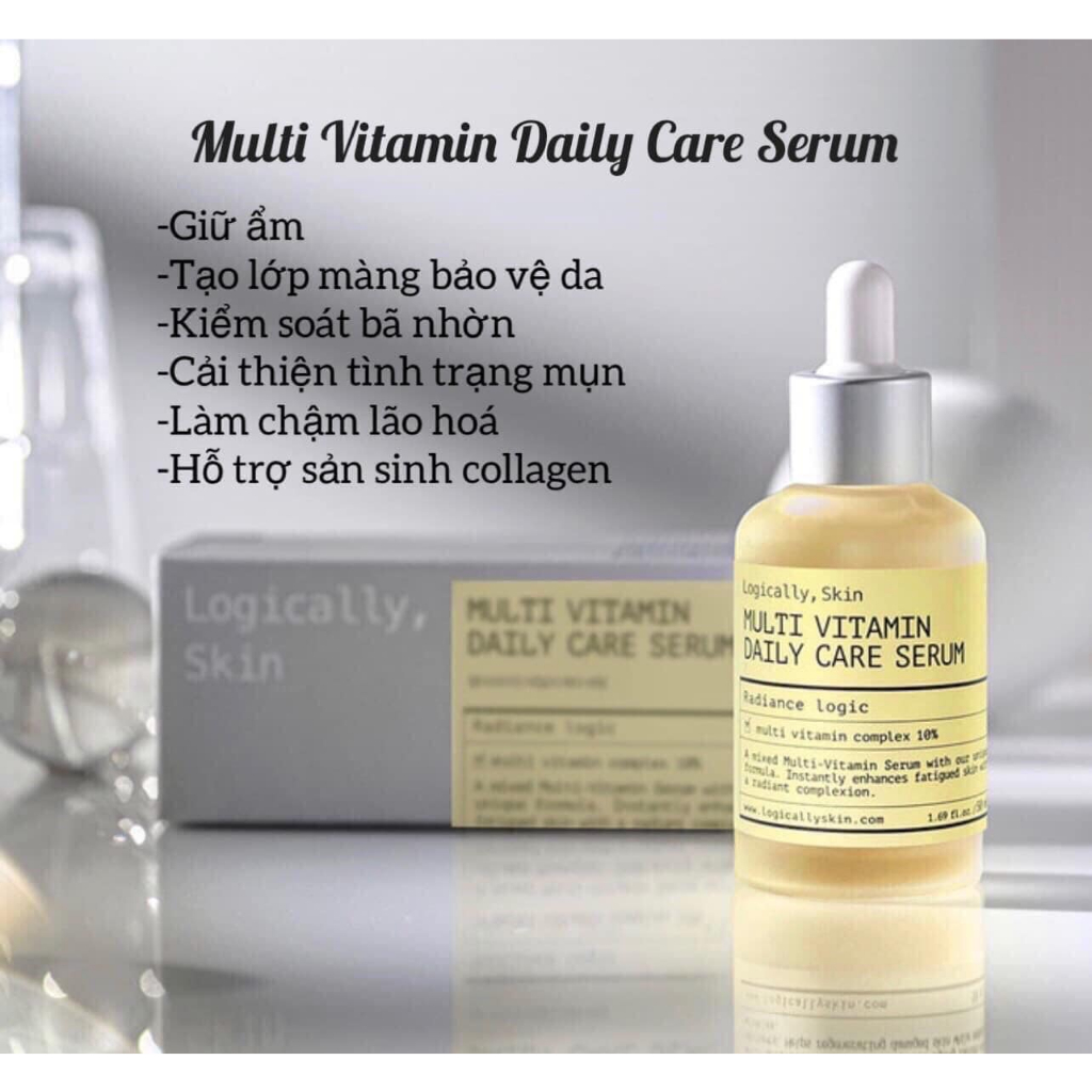 Serum dưỡng trắng, cấp ẩm, làm sáng da Multi Vitamin Daily Care Serum Logically,Skin 50ml