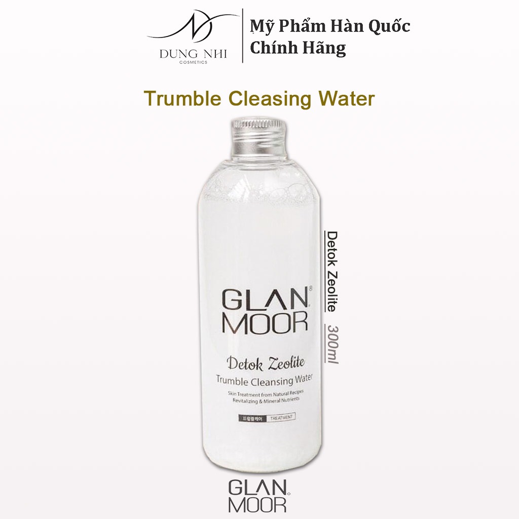 Nước tẩy trang bùn khoáng Glanmoor detok Zeolite - làm sạch sâu và kiểm soát bã nhờn, dung tích 300ml