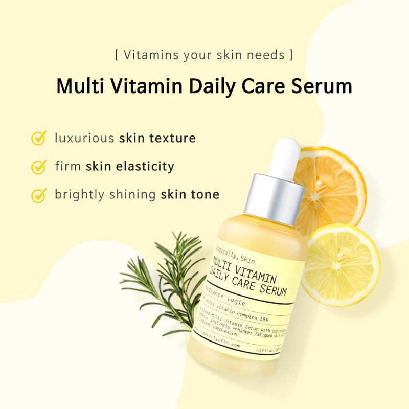Serum dưỡng trắng, cấp ẩm, làm sáng da Multi Vitamin Daily Care Serum Logically,Skin 50ml