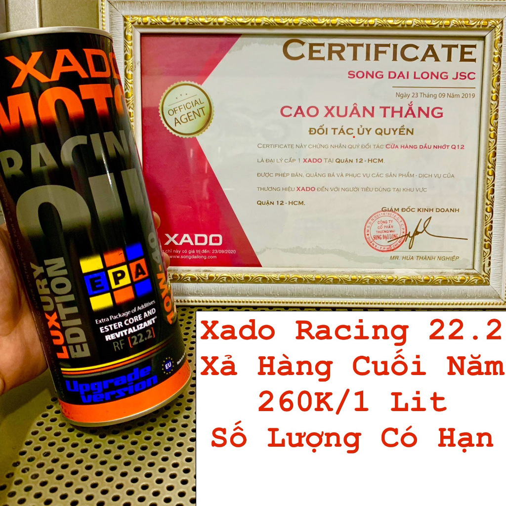 Thùng 12 Lon Xado Racing 22.2 10W-40 Chỉ Nhận Ship Hoả Tốc TP-HCM