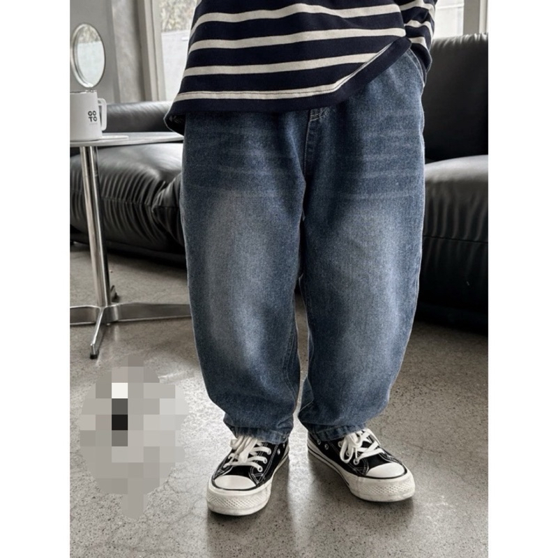 Quần jean dài trơn dáng baggy cho bé trai ,bé gái vải jean mềm đẹp