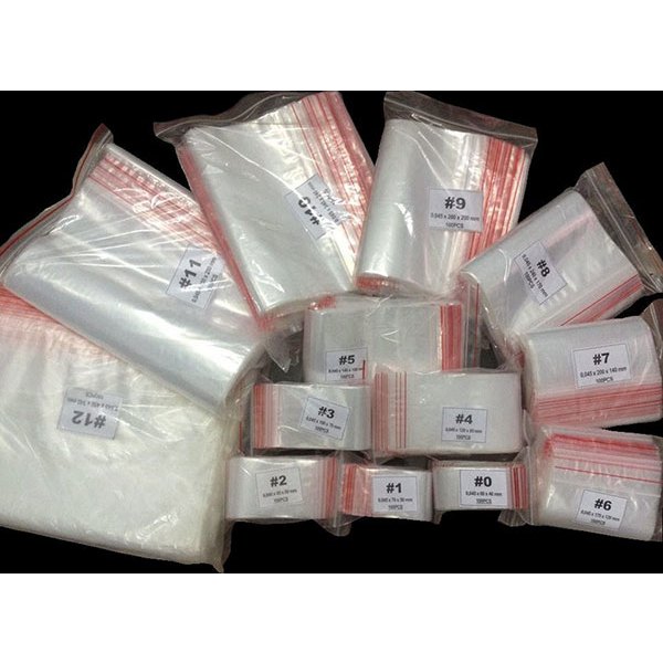 1KG Túi zip chỉ đỏ loại tốt, dày dặn, chắc chắn (có đủ size) dùng đựng thực phẩm, quần áo đi sinh