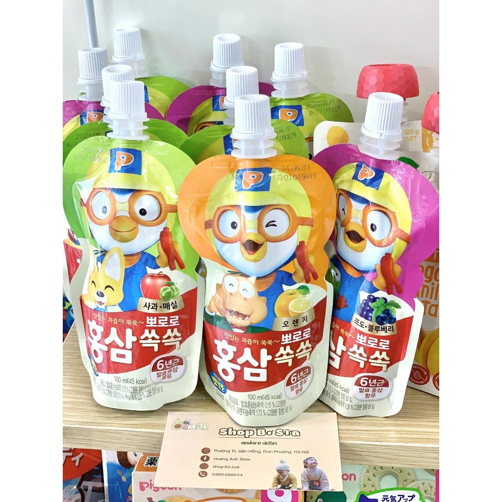 Nước hồng sâm trái cây Pororo cho trẻ