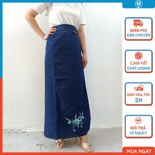 Váy quần chống nắng cao cấp nữ vải jean dày có túi và nút bấm chân JHTQ05 H&T FASHION