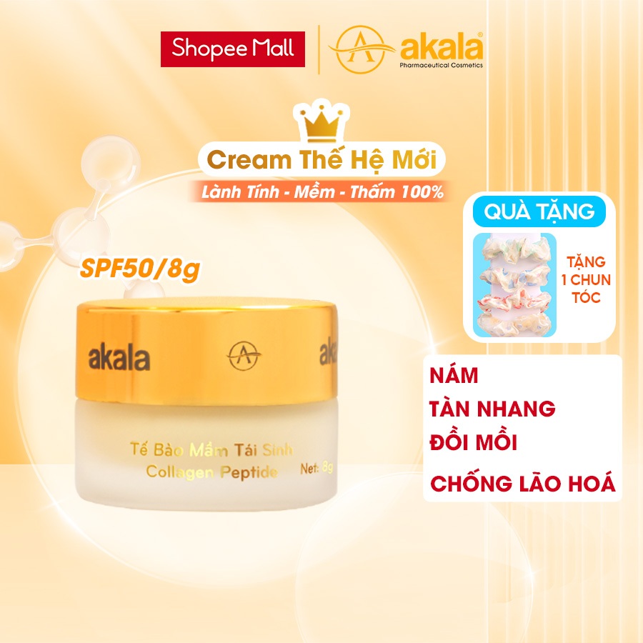 Kem Nám - Tàn Nhang - Đồi Mồi - Chống Lão Hoá akala ( Tế Bào Mầm Tái Sinh và Collagen Peptide ) 8gram