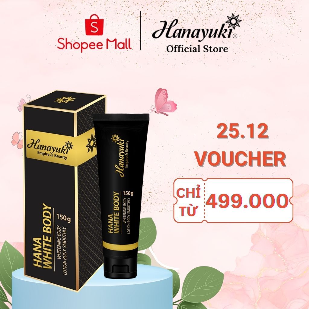 Kem Dưỡng Trắng Da Body Toàn Thân Hana White Body Hanayuki Chính Hãng 150g