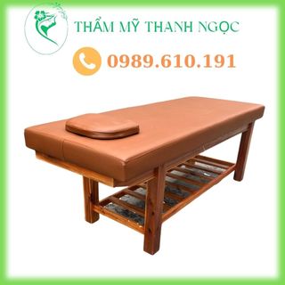 Giường massage trị liệu chân gỗ, giường massage spa khung gỗ, giường spa, giường xoa bóp bấm huyệt khung gỗ chắc chắn