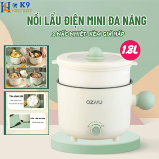 Nồi Lẩu Điện Mini Đa Năng 2 Tầng Kèm Giá Hấp. Hấp, Nướng, Luộc, Chiên, Chống Dính, Nồi Gang Tiện Lợi, Sử Dụng Dễ Dàng