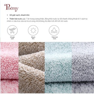 Khăn tắm Poêmy ST KT(70x140cm) - Trơn (Khăn không có sọc trắng)