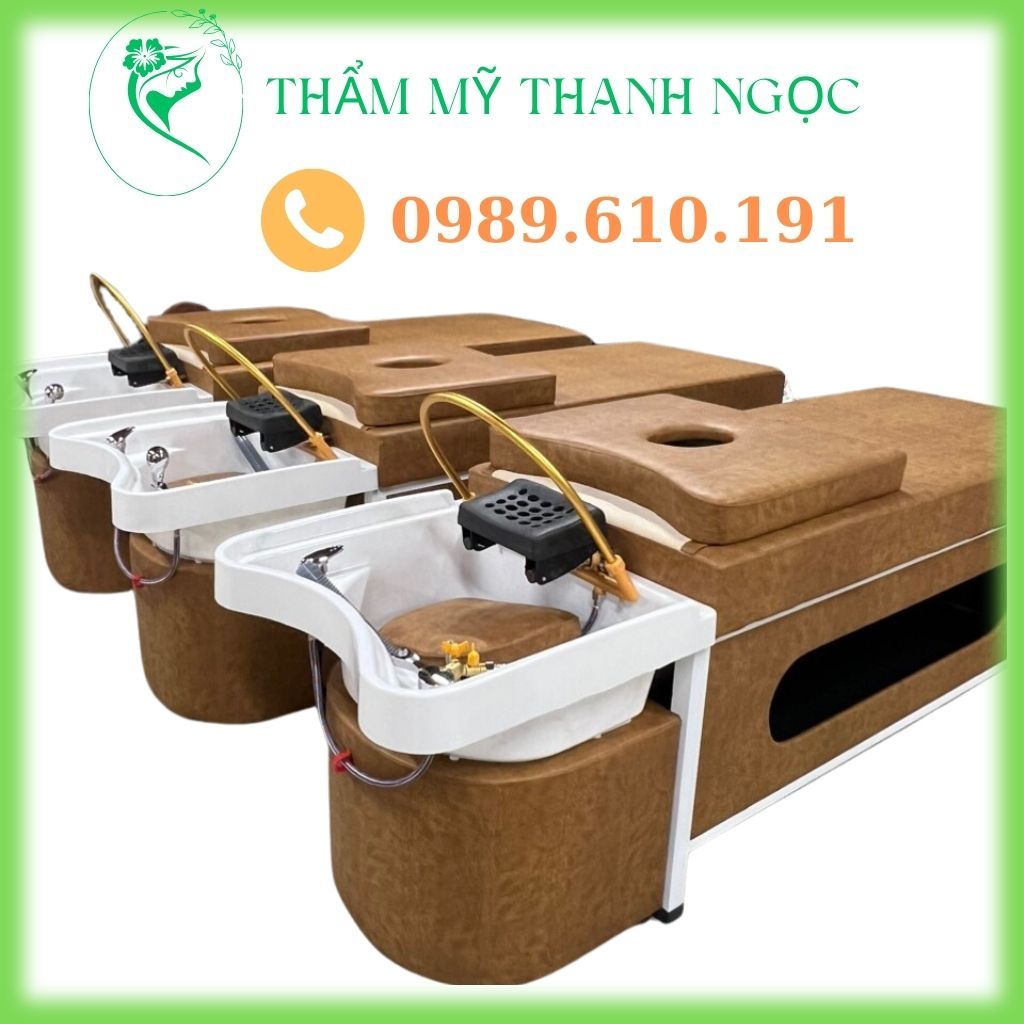 Giường gội đầu dưỡng sinh, giường gội đầu 2in1 khung sắt chậu tai thỏ chuyên dùng trong spa thẩm mỹ viện