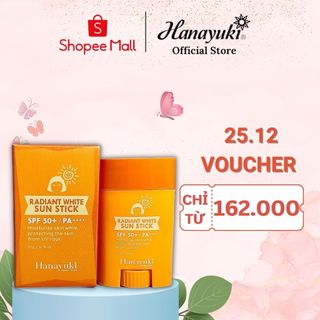 Kem Chống Nắng Hanayuki Dưỡng Trắng Kiềm Dầu Nâng Tông SPF 50+/PA++++, Sáp Chống Nắng Bảo Vệ Da Hanayuki Chính Hãng 22g