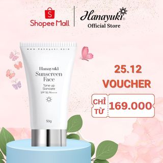 Kem Chống Nắng Hanayuki Sunscreen Face Nâng Tông Dưỡng Trắng SPF 50+/PA++++, Kem Chống Nắng Hanayuki Chính Hãng 50g CN02