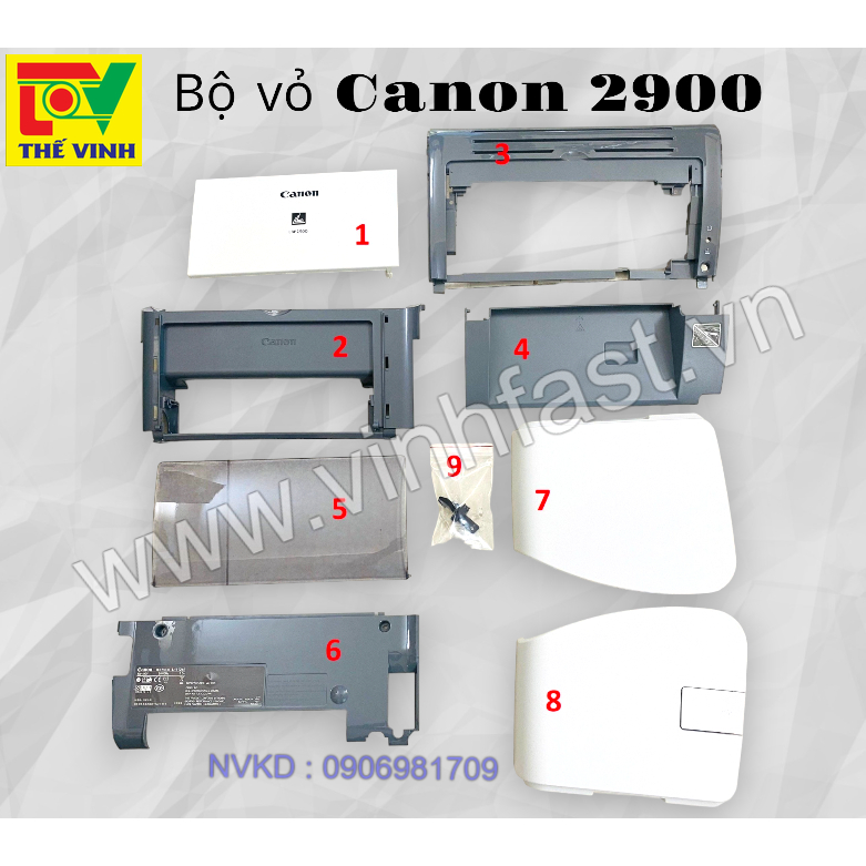 Vỏ máy in Canon 2900 bán rời từng món.