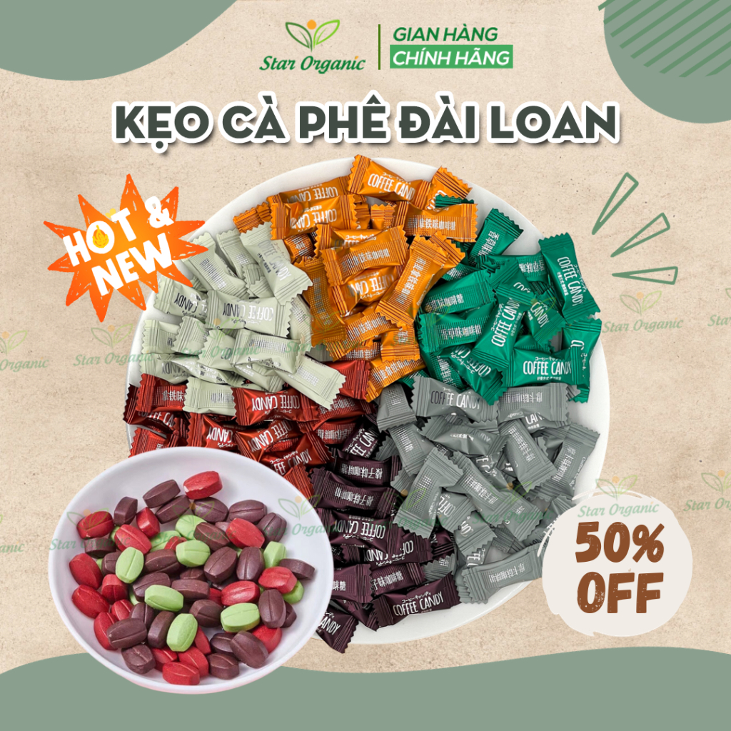  Kẹo Cà Phê Coffee Candy Đài Loan - Kẹo Cafe Không Đường / Kẹo Ăn Kiêng / Cà Phê/ Cà Phê Sữa