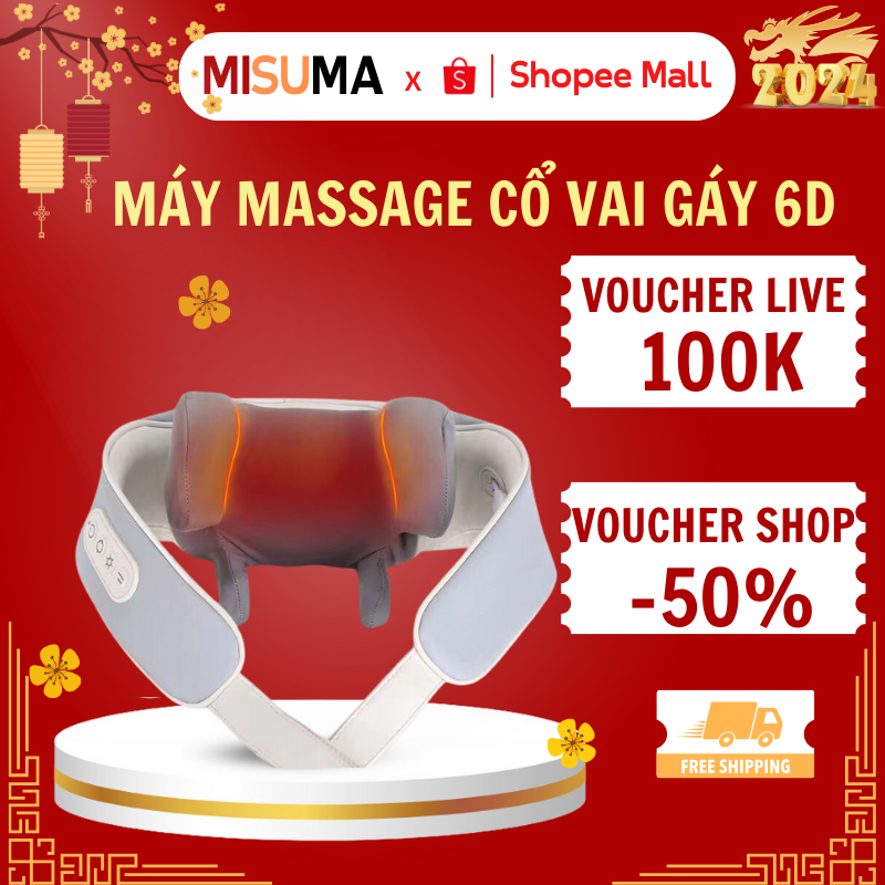 Máy Massage Cổ Vai Gáy MISUMA 6D, Kỹ Thuật Massage Trị Liệu Số 8, Cải Thiện Sức Khỏe Dành Cho Văn Phòng-Người Cao Tuôi
