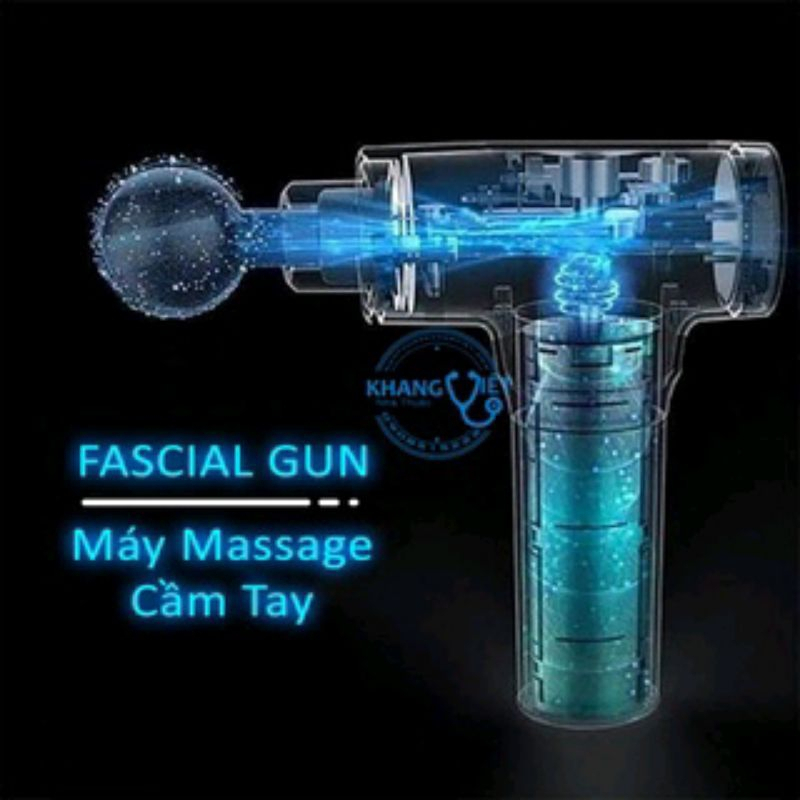 Máy Mát Xa Cầm Tay, Súng Massage MISUMA Với 4 Đầu Thay Thế 6 Cấp Độ Trị Liệu Toàn Thân BH 12 Tháng