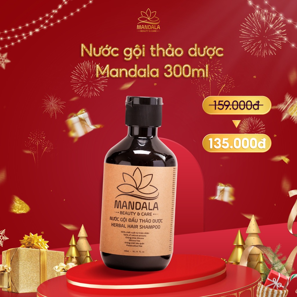 Nước Gội Đầu Thảo Dược Mandala-Làm Sạch Sâu, Kích Thích Mọc Tóc, Sợi Tóc Khỏe,Nuôi Dưỡng Da Đầu