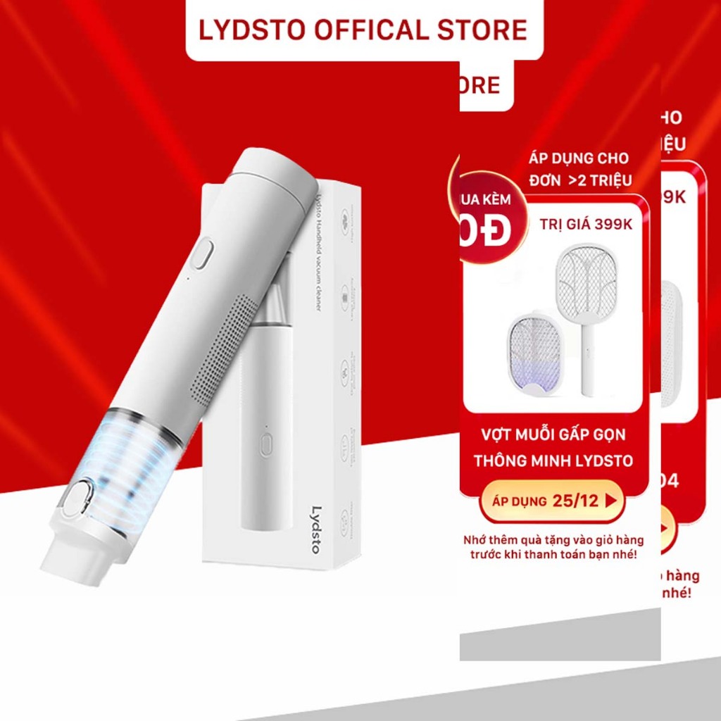Máy hút bụi cầm tay không dây Lydsto H1, H2 gọn nhẹ, lực hút mạnh vệ sinh nhà cửa xe oto - Bảo hành 12 tháng