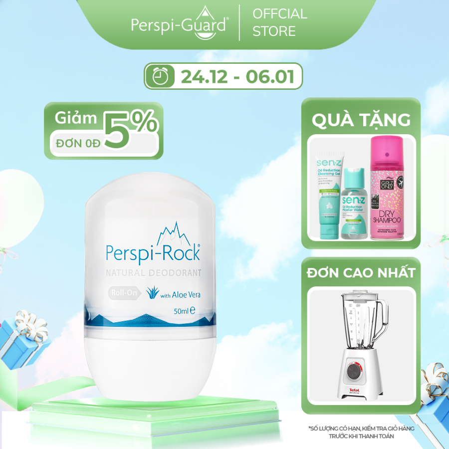 Lăn khử mùi tự nhiên thuần chay Perspi-Rock 50ml