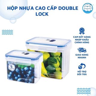 Hộp Nhựa Đựng Thực Phẩm JCJ DoubleLock Thái Lan Hình Chữ Nhật Đa Năng Có Nắp Khóa Tiện Lợi