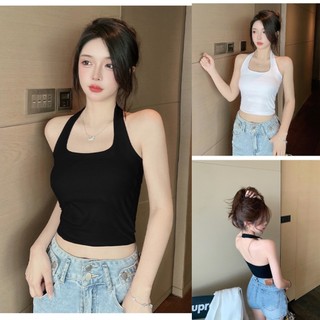 Áo croptop cổ yếm, áo kiểu cổ yếm hở lưng siêu hot y20.