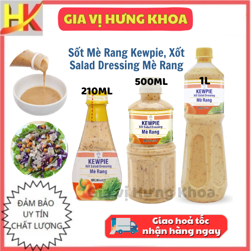  Nước Sốt Mè Rang Kewpie Chai 210ML 500ML 1L Dùng Chấm Trộn Salad,....Xốt Salad Dressing Ăn Kiêng 