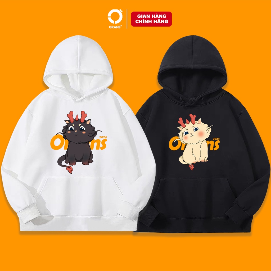 Áo Hoodie Orans rồng 2024 dễ thương chất nỉ cotton lót bông cao cấp form rộng unisex