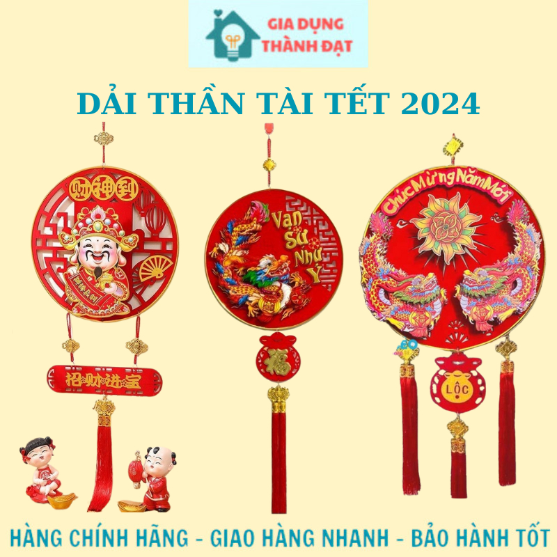 Dải Treo Thần Tài Lắc Đầu Gọi Tài Lộc, Thần Tài Đón May Mắn, Tài Lộc Vào Nhà. Đồ trang trí Thần Tài Tết mới nhất 2024