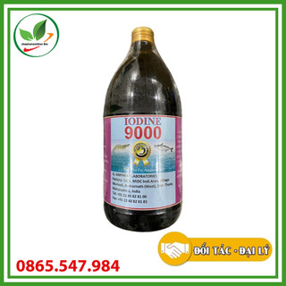 Iodine 900. Chuyên diệt khuẩn, trị mòn đuôi, đứt râu, nhiễm khuẩn cho tôm cá. Chai 1lit