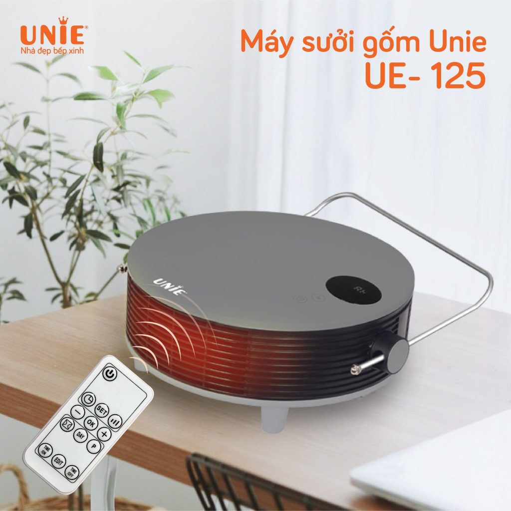 Máy Sưởi Gốm Unie UE-125, Công Suất 2000w - 3 Chế Độ Sưởi, BH Chính Hãng 1 Năm
