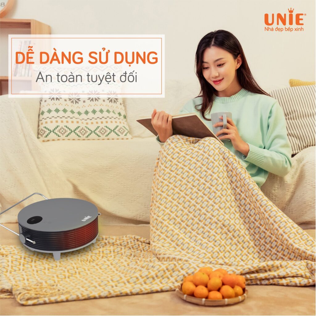 Máy Sưởi Gốm Unie UE-125, Công Suất 2000w - 3 Chế Độ Sưởi, BH Chính Hãng 1 Năm