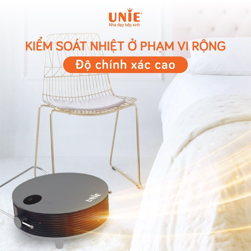 Máy Sưởi Gốm Unie UE-125, Công Suất 2000w - 3 Chế Độ Sưởi, BH Chính Hãng 1 Năm