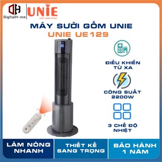 Máy Sưởi Gốm Unie UE129, Công Suất 2200w - Thiết Kế Tháp Sang Trọng, BH Chính Hãng 1 Năm